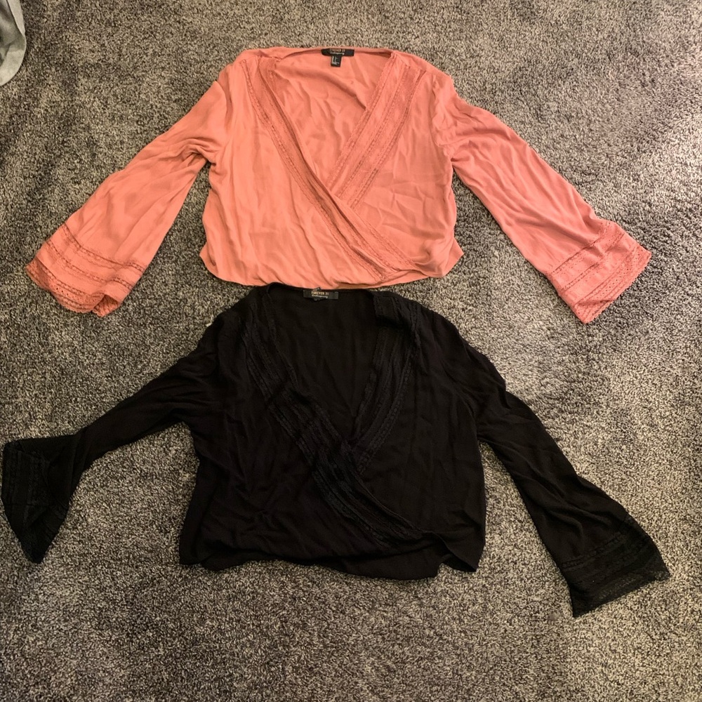 2 Forevee 21 long sleeve blouses